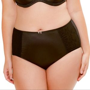 SCULPTRESSE BLACK SATIN MESH CHI CHI BRIEF PANTIES